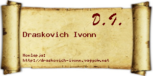 Draskovich Ivonn névjegykártya